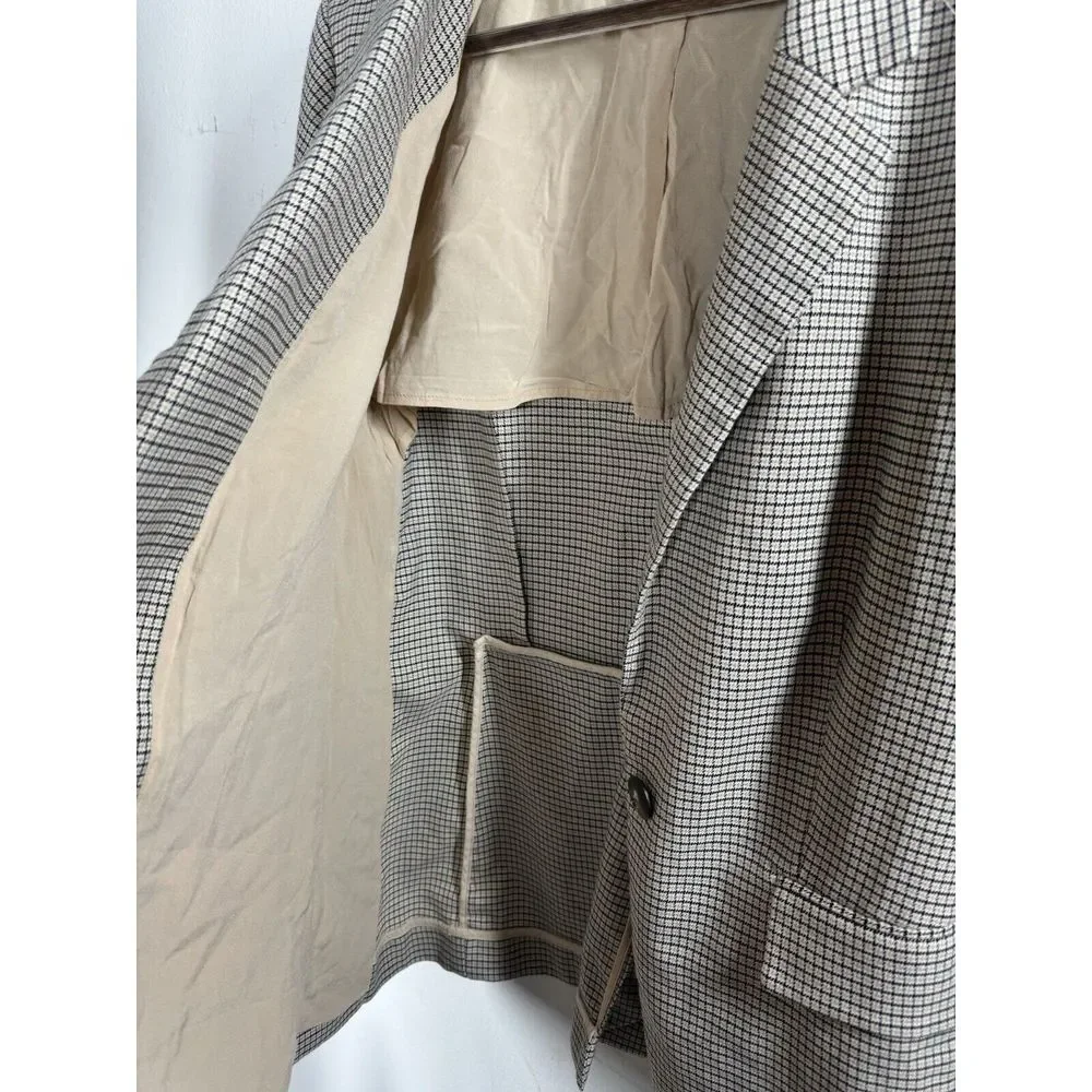 Sanctuary  Blazer Coat Size Large Black Beige One‎ Button Women